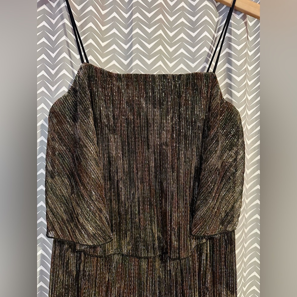 Lulus | Call to Attention Multi Metallic Camo Print Culotte Jumpsuit, size M - Picture 6 of 9